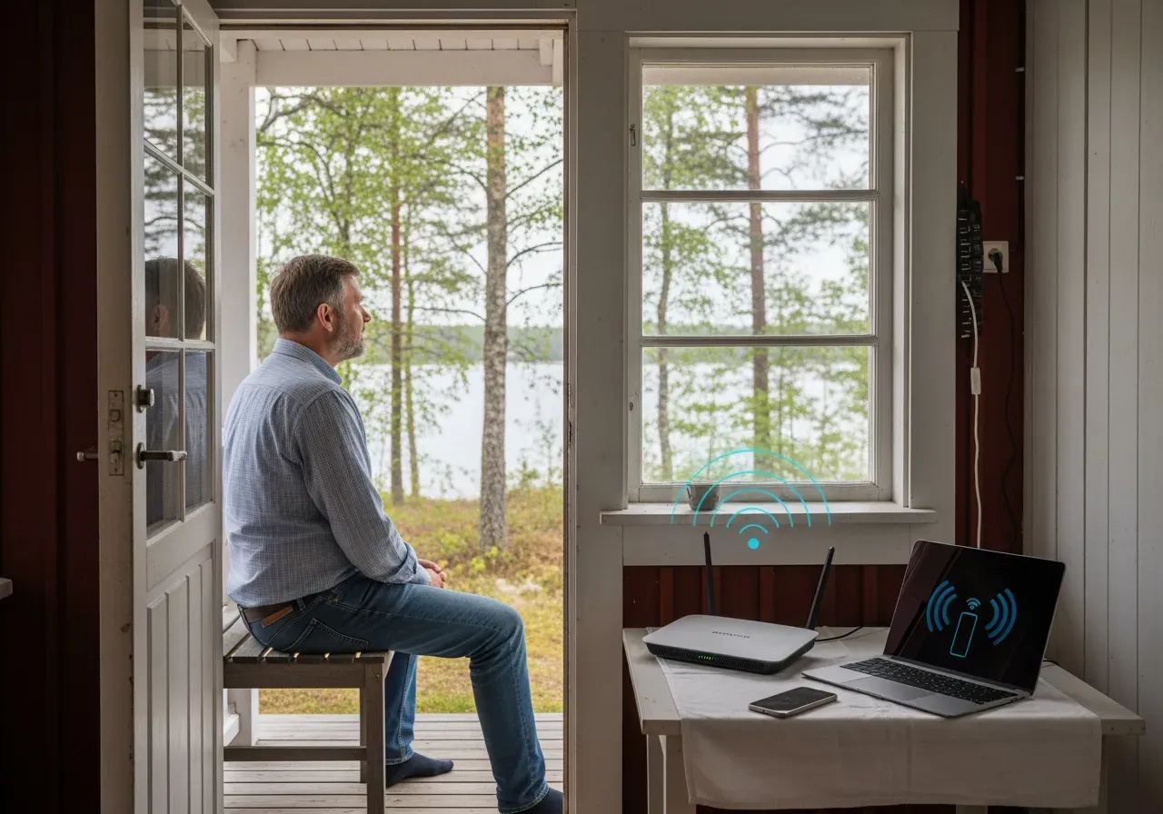 Uppkoppling och wifi på lantställe